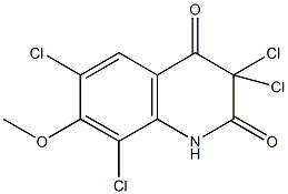 3,3,6,8-tetrachloro-7-methoxy-2,4(1H,3H)-quinolinedione Struktur