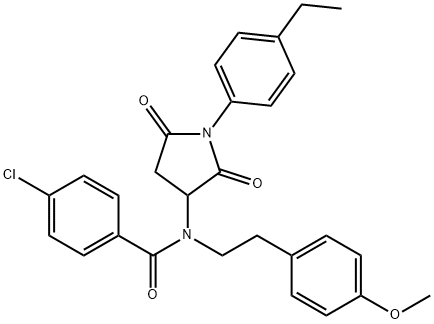 1025103-27-8 4-chloro-N-[1-(4-ethylphenyl)-2,5-dioxo-3-pyrrolidinyl]-N-[2-(4-methoxyphenyl)ethyl]benzamide