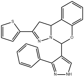 5-(3-phenyl-1H-pyrazol-4-yl)-2-(2-thienyl)-1,10b-dihydropyrazolo[1,5-c][1,3]benzoxazine Struktur