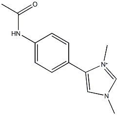 4-[4-(acetylamino)phenyl]-1,3-dimethyl-1H-imidazol-3-ium 化学構造式