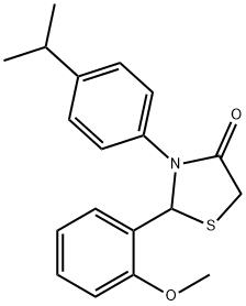 3-(4-isopropylphenyl)-2-(2-methoxyphenyl)-1,3-thiazolidin-4-one Structure