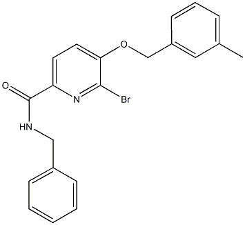 N-benzyl-6-bromo-5-[(3-methylbenzyl)oxy]-2-pyridinecarboxamide Struktur