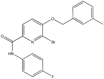 6-bromo-N-(4-fluorophenyl)-5-[(3-methylbenzyl)oxy]-2-pyridinecarboxamide Structure
