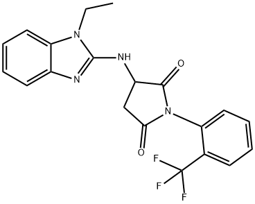 3-[(1-ethyl-1H-benzimidazol-2-yl)amino]-1-[2-(trifluoromethyl)phenyl]-2,5-pyrrolidinedione Struktur