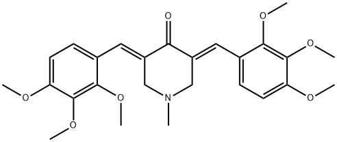 1-methyl-3,5-bis(2,3,4-trimethoxybenzylidene)-4-piperidinone Structure
