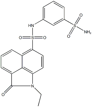 N-[3-(aminosulfonyl)phenyl]-1-ethyl-2-oxo-1,2-dihydrobenzo[cd]indole-6-sulfonamide Struktur