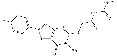 N-({[3-amino-6-(4-fluorophenyl)-4-oxo-3,4-dihydrothieno[3,2-d]pyrimidin-2-yl]sulfanyl}acetyl)-N'-methylurea Structure