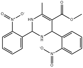 methyl 2,4-bis{2-nitrophenyl}-6-methyl-1,2,3,4-tetrahydro-5-pyrimidinecarboxylate 化学構造式