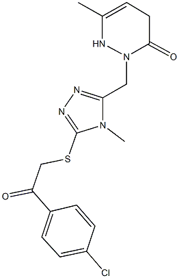 2-[(5-{[2-(4-chlorophenyl)-2-oxoethyl]sulfanyl}-4-methyl-4H-1,2,4-triazol-3-yl)methyl]-6-methyl-1,4-dihydro-3(2H)-pyridazinone,1082767-93-8,结构式
