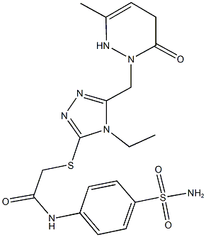N-[4-(aminosulfonyl)phenyl]-2-({4-ethyl-5-[(3-methyl-6-oxo-5,6-dihydro-1(2H)-pyridazinyl)methyl]-4H-1,2,4-triazol-3-yl}sulfanyl)acetamide|