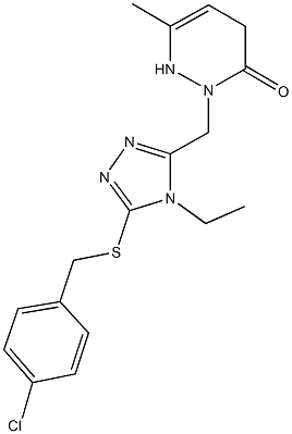 1082767-99-4 2-({5-[(4-chlorobenzyl)sulfanyl]-4-ethyl-4H-1,2,4-triazol-3-yl}methyl)-6-methyl-1,4-dihydro-3(2H)-pyridazinone