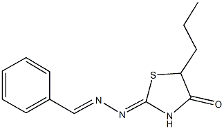 benzaldehyde (4-oxo-5-propyl-1,3-thiazolidin-2-ylidene)hydrazone Struktur