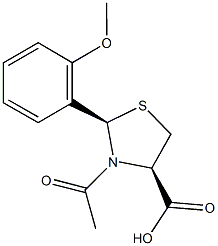 3-acetyl-2-(2-methoxyphenyl)-1,3-thiazolidine-4-carboxylic acid Struktur