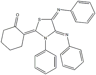 2-[3-phenyl-4,5-bis(phenylimino)-1,3-thiazolidin-2-ylidene]cyclohexanone 结构式