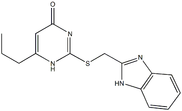2-[(1H-benzimidazol-2-ylmethyl)sulfanyl]-6-propyl-4(1H)-pyrimidinone 化学構造式