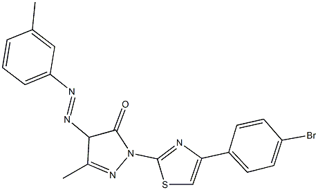 2-[4-(4-bromophenyl)-1,3-thiazol-2-yl]-5-methyl-4-[(3-methylphenyl)diazenyl]-2,4-dihydro-3H-pyrazol-3-one,1159700-59-0,结构式