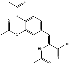 2-(acetylamino)-3-[3,4-bis(acetyloxy)phenyl]acrylic acid Structure