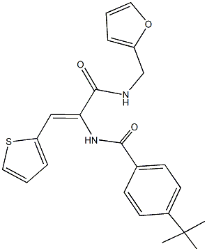 4-tert-butyl-N-[1-{[(2-furylmethyl)amino]carbonyl}-2-(2-thienyl)vinyl]benzamide Structure