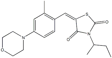 3-sec-butyl-5-[2-methyl-4-(4-morpholinyl)benzylidene]-1,3-thiazolidine-2,4-dione Struktur