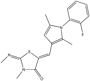 5-{[1-(2-fluorophenyl)-2,5-dimethyl-1H-pyrrol-3-yl]methylene}-3-methyl-2-(methylimino)-1,3-thiazolidin-4-one|