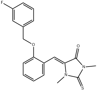 5-{2-[(3-fluorobenzyl)oxy]benzylidene}-1,3-dimethyl-2-thioxoimidazolidin-4-one|