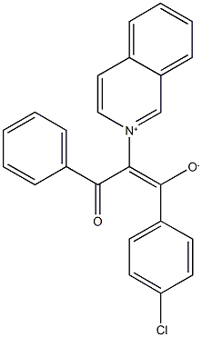 1-(4-chlorophenyl)-2-(2-isoquinoliniumyl)-3-oxo-3-phenyl-1-propen-1-olate Struktur