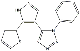 1-phenyl-5-[5-(2-thienyl)-1H-pyrazol-4-yl]-1H-tetraazole Struktur