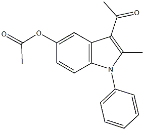 3-acetyl-2-methyl-1-phenyl-1H-indol-5-yl acetate Struktur