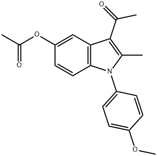 3-acetyl-1-(4-methoxyphenyl)-2-methyl-1H-indol-5-yl acetate 化学構造式