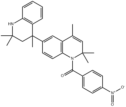 2,2,2',2',4,4'-hexamethyl-1'-(4-nitrobenzoyl)-1,1',2,2',3,4-hexahydro-3,6'-biquinoline 结构式