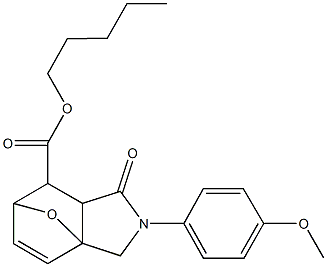 pentyl 3-(4-methoxyphenyl)-4-oxo-10-oxa-3-azatricyclo[5.2.1.0~1,5~]dec-8-ene-6-carboxylate Struktur