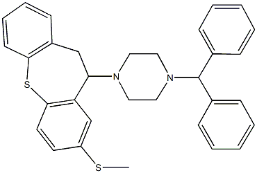 11-(4-benzhydryl-1-piperazinyl)-10,11-dihydrodibenzo[b,f]thiepin-2-yl methyl sulfide Struktur