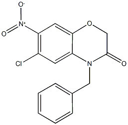4-benzyl-6-chloro-7-nitro-2H-1,4-benzoxazin-3(4H)-one 结构式