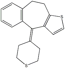 4-tetrahydro-4H-thiopyran-4-ylidene-9,10-dihydro-4H-benzo[4,5]cyclohepta[1,2-b]thiophene Struktur