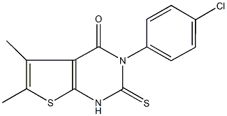 3-(4-chlorophenyl)-5,6-dimethyl-2-thioxo-2,3-dihydrothieno[2,3-d]pyrimidin-4(1H)-one Struktur