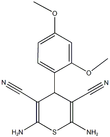 2,6-diamino-4-(2,4-dimethoxyphenyl)-4H-thiopyran-3,5-dicarbonitrile Structure
