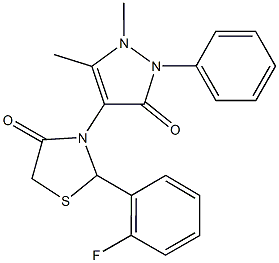 128317-48-6 3-(1,5-dimethyl-3-oxo-2-phenyl-2,3-dihydro-1H-pyrazol-4-yl)-2-(2-fluorophenyl)-1,3-thiazolidin-4-one