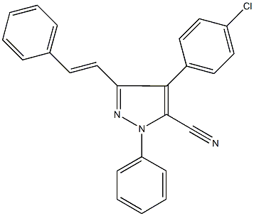 4-(4-chlorophenyl)-1-phenyl-3-(2-phenylvinyl)-1H-pyrazole-5-carbonitrile|