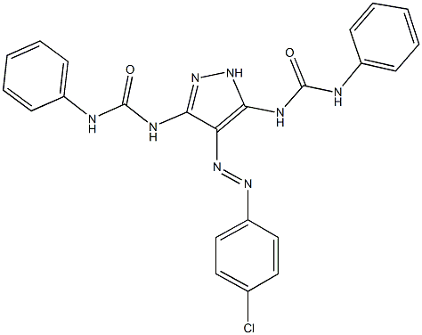 N-{3-[(anilinocarbonyl)amino]-4-[(4-chlorophenyl)diazenyl]-1H-pyrazol-5-yl}-N'-phenylurea Struktur