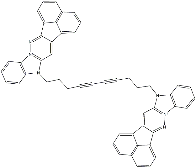 8-[10-(8H-acenaphtho[1',2':3,4]pyridazino[1,6-a]benzimidazol-13-ium-8-yl)-4,6-decadiynyl]-8H-acenaphtho[1',2':3,4]pyridazino[1,6-a]benzimidazol-13-ium Struktur