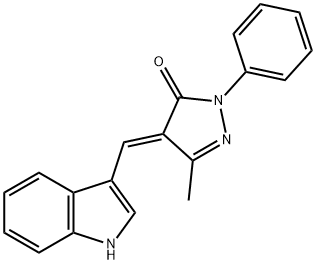 4-(1H-indol-3-ylmethylene)-5-methyl-2-phenyl-2,4-dihydro-3H-pyrazol-3-one Structure