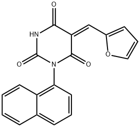 5-(2-furylmethylene)-1-(1-naphthyl)-2,4,6(1H,3H,5H)-pyrimidinetrione Struktur