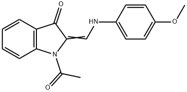 1-acetyl-2-[(4-methoxyanilino)methylene]-1,2-dihydro-3H-indol-3-one Struktur