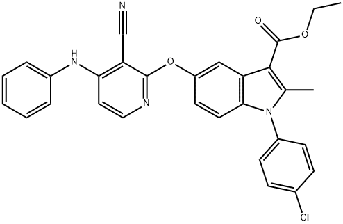 134826-52-1 ethyl 5-[(4-anilino-3-cyanopyridin-2-yl)oxy]-1-(4-chlorophenyl)-2-methyl-1H-indole-3-carboxylate