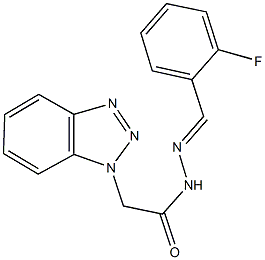 2-(1H-1,2,3-benzotriazol-1-yl)-N'-(2-fluorobenzylidene)acetohydrazide Struktur