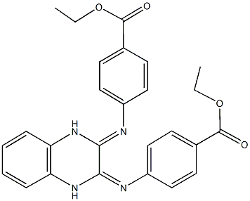 ethyl 4-[(3-{[4-(ethoxycarbonyl)phenyl]imino}-3,4-dihydroquinoxalin-2(1H)-ylidene)amino]benzoate Struktur