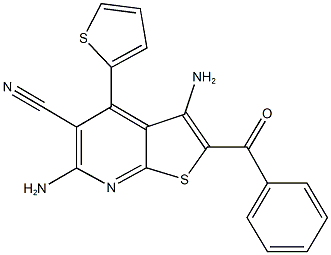 3,6-diamino-2-benzoyl-4-(2-thienyl)thieno[2,3-b]pyridine-5-carbonitrile Structure