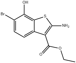 ethyl 2-amino-6-bromo-7-hydroxy-1-benzothiophene-3-carboxylate,136800-71-0,结构式