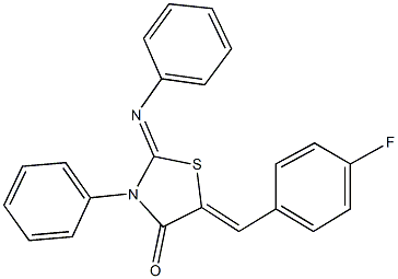 5-(4-fluorobenzylidene)-3-phenyl-2-(phenylimino)-1,3-thiazolidin-4-one Structure