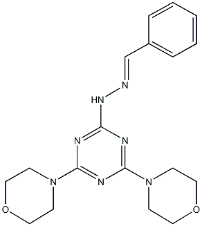 benzaldehyde [4,6-di(4-morpholinyl)-1,3,5-triazin-2-yl]hydrazone Structure